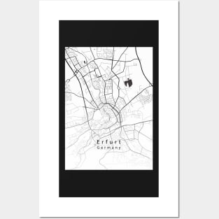 Erfurt Germany City Map Posters and Art